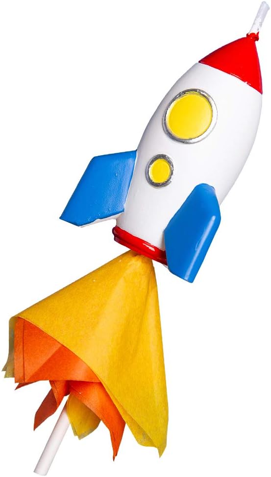 Spaceman Birthday Candle - Outer Space Theme Rocket Candle for Birthday Party