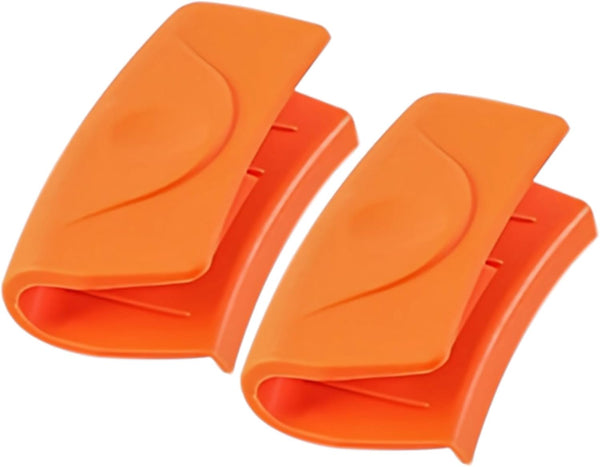 2 Pcs Silicone Hot Handle Holder, Non-Slip Heat Resistant Cast Iron Skillet Handle Covers for Griddles, Orange