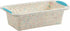 Trudeau 8.5 x 4.5 Loaf Pan, White Confetti with Blue, Regular Silicone Bakeware, 05120096