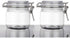 2Pcs 10 Oz/300ml Clear Round Plastic Storage Sealed Jar Bottles with Leak Proof Rubber Hinged Lid for Multi-purpose