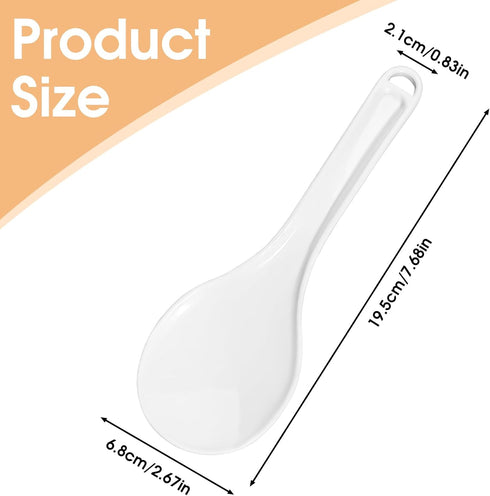 Giantree 2 7.7 Inch Pcs Plastic Rice Paddle, Non-Stick White Rice Spoon Scooper for Cookers