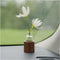 WAYUTO Self-Adhesive Mini Glass Vase with Walnut Stand - Car Plant Container &
