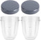 Blender Cups Replacement for Nutribullet, 18OZ Cup with Lid, Compatible with 600W 900W Blender Juicer (2 Pack)