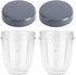 Blender Cups Replacement for Nutribullet, 18OZ Cup with Lid, Compatible with 600W 900W Blender Juicer (2 Pack)