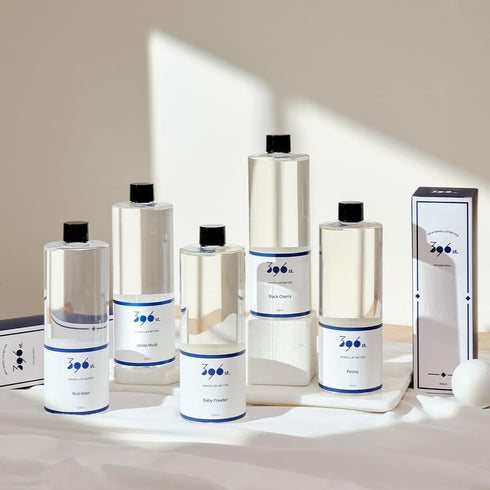 396 16.9oz(500ml), 10 st. Reed Diffuser Oil Refill, Baby Powder(Also Known as Refreshing Air), Fiber Reed Sticks/Home