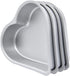 Pack of 4 Cute Non-Stick Pan-Shaped Cake Molds, Small Silver Heart-Shaped Pudding Jelly Cups