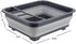 Home Basics Grey Silicone and Plastic Easy Storage Collapsible Dish Rack with Cutlery Holder