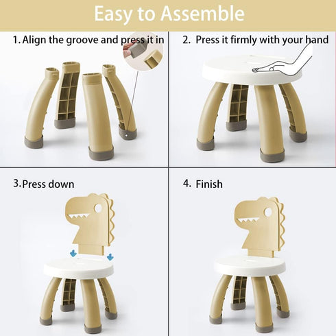 2+ Toddler Chair,Plastic Kids Dino Chair,Sturdy Durable and Lightweight Toddler's Activity Chairs,Anti-Slip Ergonomic