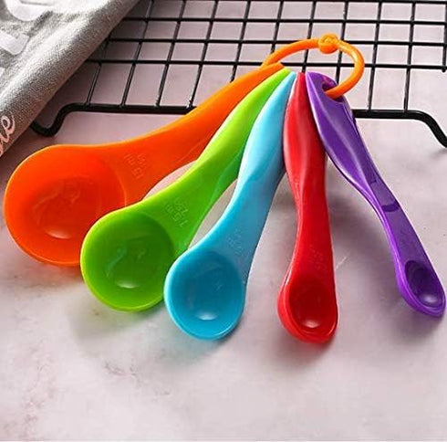 5 Pcs Colorful Plastic Measuring Spoons, Kitchen Accessories for Baking Coffee Tea, 1/2.5/5/7.5/15ml