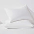 HAPPYMOON Standard Microfiber Pillowcases Set of 2 with Zipper, Soft Brushed White Pillow Covers 20 x 26 Inches for