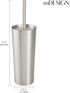 Set mDesign Slim Metal Toilet Brush - Modern Freestanding Holder for Bathroom - Practical With Rust-Resistant Finish
