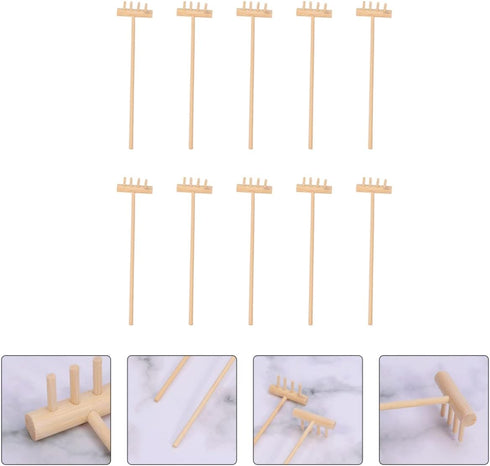 YARNOW 20 pcs Mini Zen Sand Rakes, Bamboo Rake Zen Garden Tool for Tabletop