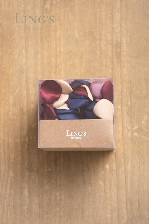 Ling's Moment Silk Rose Petals for Wedding/Aisle/Flower Girl Baskets, Burgundy Navy Gold (400pcs)