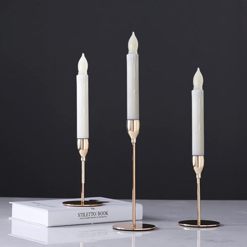 LONGSUOCHUANG 12pcs Warm White Taper Candles Battery Operated with Remote Control, Short Led Candle Lights
