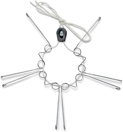 Display Buddie Adjustable Wall Plate Hanger for Oval Square Round Rectangle Displays, Steel with Silicone Hooks