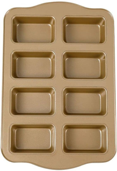 Mini Loaf Pan, 8-Cavity Non-Stick Carbon Steel Brownie Bakeware for Oven baking by Puloita