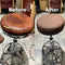 2PC 17.5 Inch Sigmat Waterproof PU Bar Stool Cover Anti-Slip Round Seat Cover Coffee