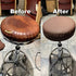 2PC 17.5 Inch Sigmat Waterproof PU Bar Stool Cover Anti-Slip Round Seat Cover Coffee