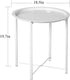 1 VECELO Side/End Table, Folding Round Metal Anti-Rust and Waterproof Outdoor or Indoor Tray for Living Room Bedroom
