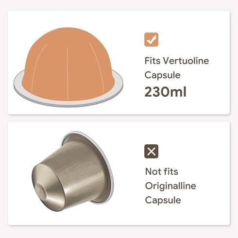Nes presso Vertuo Pods Upgrade Version for Vertuo Next Coffee Brewer, 230 ML Crema Coffee, 2 Capsules, 1 Tamper