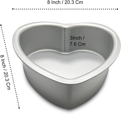 Heart-shaped cake pan, heart-shaped cake tin, aluminum, 3-inch deep, 8-inch heart-shaped, for weddings, parties, family and other occasions cake (8 x 3 Inch) by kefyixc
