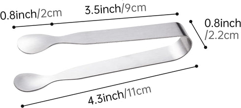 Ice Tongs for Sugar Cubes - 6 Pack Stainless Steel Mini Serving Tongs for Appetizers, Tea Party, Coffee Bar (6 PCS)