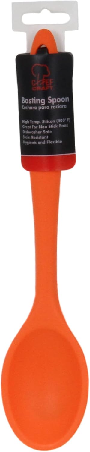Chef Craft Premium Silicone Basting Spoon, 11 inch, Orange