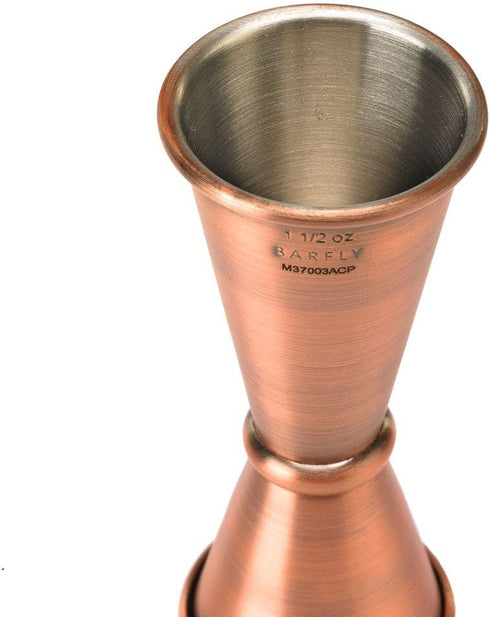 Barfly Japanese Style Jigger, 1 oz x 1-1/2 oz, Antique Copper