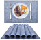 DACHUI Placemats Set of 6, Durable Water Resistant Linen Look Woven Table Mats, Washable, Blue