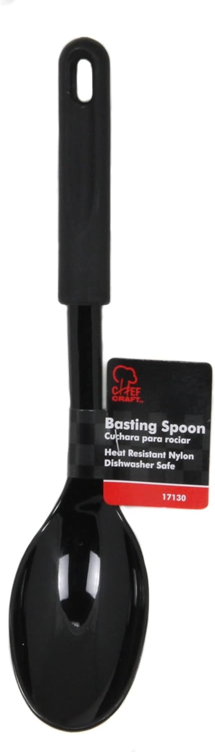 Chef Craft Basic Nylon Basting Spoon, 11.5 Inch, Black