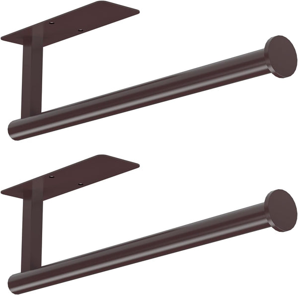 ASTOFLI Oil Rubbed Bronze Paper Towel Holder, Under Cabinet No Drilling 2Pack, Sturdy Wall Mount Kitchen Holder