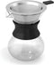 Boxtree Pour Over Coffee Maker Set with Reusable Stainless Steel Drip Filter, Glass Carafe & Permanent Filter