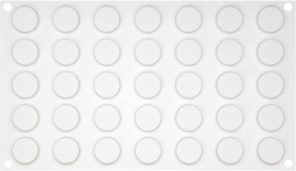 FUNSHOWCASE Mini Round Disc Silicone Mold Tray - 0.9x0.9x0.4 inch, 35 Cavities