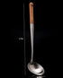 FJNATINH 17 inches Soup Ladle, 304 Stainless Steel Cooking Spoon for Kitchen with Wooden Handle