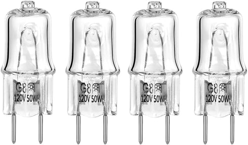 GE Microwave Oven Halogen Light Bulb, Fits Over The Stove Range, G8/50W/120V, Replaces WB08X10051 WB08X10057, 4-Pack