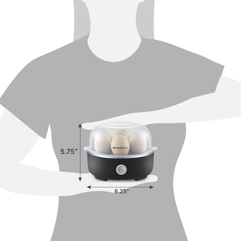 EGC115B 7-Egg Elite Gourmet Easy Egg Cooker Electric Capacity, Soft, Medium, Hard-Boiled Egg Cooker with Auto Shut-Off