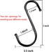 5 Inch Extra Large S Hooks for Hanging - 6 Pack Heavy Duty Black S Hooks for Closet, Kitchen, Towels