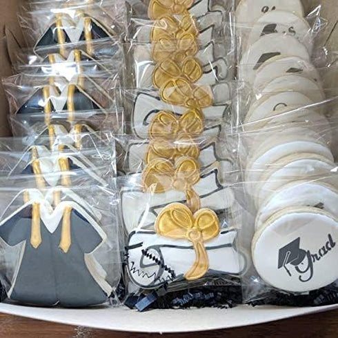 Graduation Cookie Cutter Set, 7 Piece Graduation Cap, Gown, Diploma, Sunflower, Star Cutters for 2024 Party