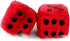 Giveme5 3 inch Retro Square Mirror Hanging Fuzzy Plush Dice - Car Interior Ornament Decoration (Red)
