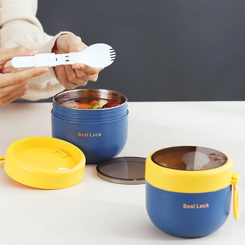 Spoons,17oz 3pcs (3) Overnight Oat Containers with Lids and Reusable Plastic Portable Stainless Steel Yogurt Breakfast