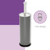 Home Basics Toilet Brush with Swirl Canister, Grey | Neutral Color | Sturdy Base | Embossed Design