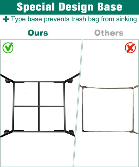 Tuohours 30-45 Outdoor Trash Bag Holder Stand - Heavy Duty Metal Garden Garbage Bag Support Frame for Gallon Capacity