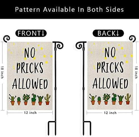 Welcome Garden Flags, Double Sided Summer Yard Flag, Cute Cactus Design for Porch Patio Backyard Outdoor 12.5 x 18 Inch