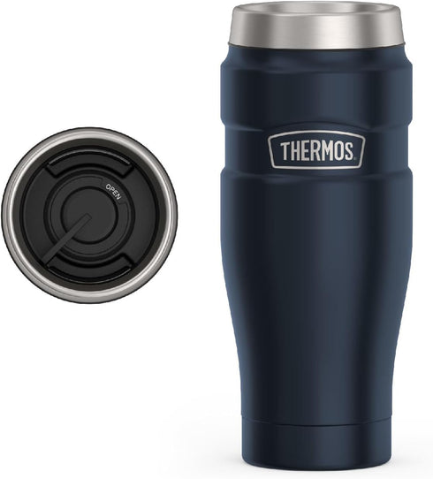 THERMOS Stainless King Vacuum-Insulated Stainless Steel Tumbler - 16oz, Midnight Blue -