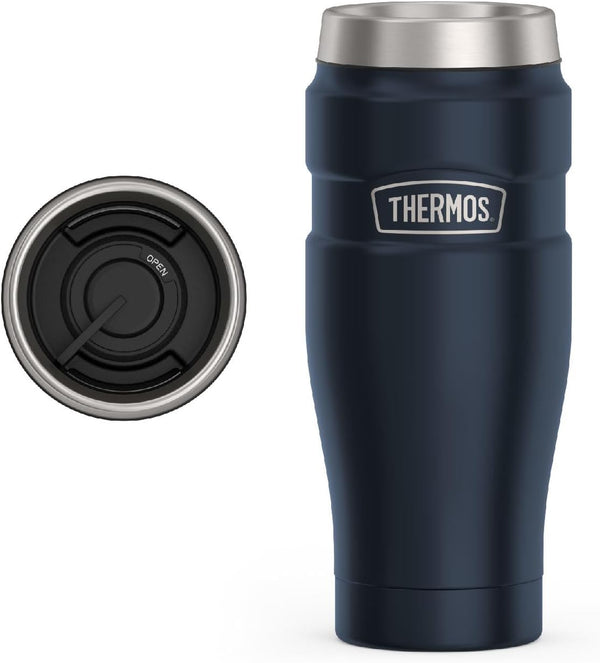 THERMOS Stainless King Vacuum-Insulated Stainless Steel Tumbler - 16oz, Midnight Blue -