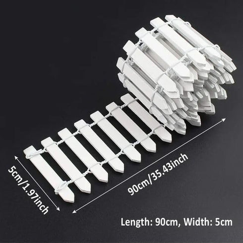White Miniature Garden Fence, Wooden Picket Fence Border for Bonsai Fairy Garden Decoration Ornament