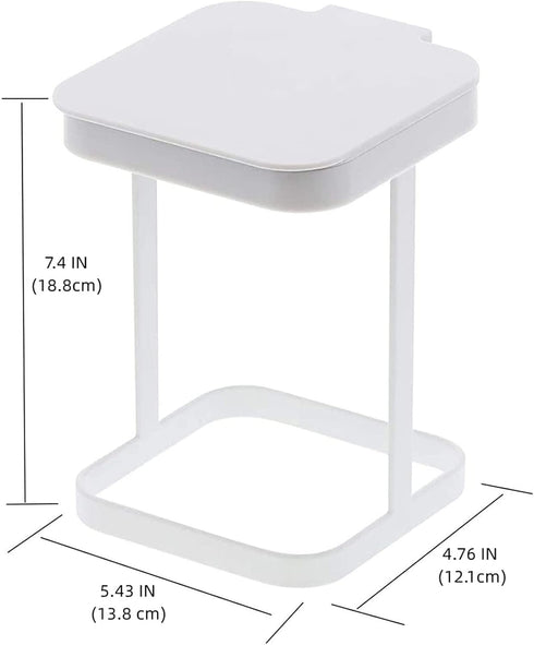 Originals Metal Countertop Trash Can, Garbage Bag Holder for Home Kitchen (White)