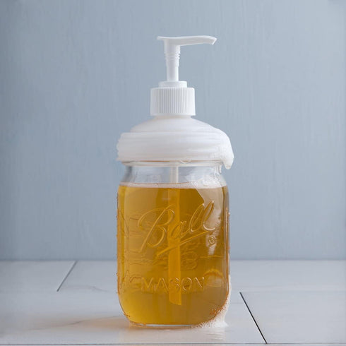 reCAP Mason Jar Pump Lid Soap and Condiment Dispenser | Regular Mouth | Natural | Made in The USA | Leak-proof