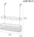 mDesign Metal Over Door Bathroom Hair Care & Styling Tool Organizer, Storage Basket for Hair Dryer, Flat Irons, Curling