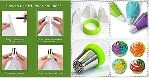 Russian Piping Tips Cake Decorating Complete Set, WOWDECOR 24pcs Baking Supplies Kit